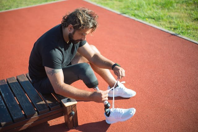 The socket is the part of the prosthetic that connects to the residual limb.